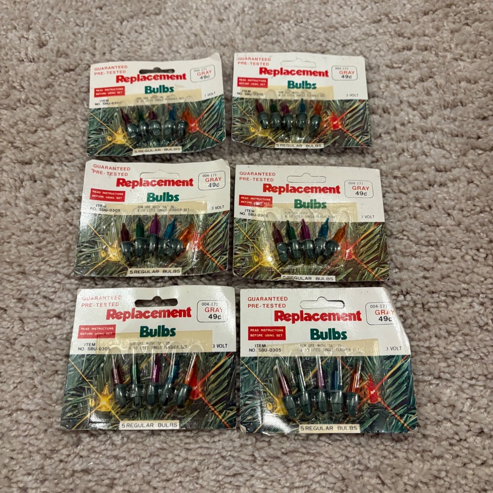 Vintage Superior Laboratories Replacement Bulbs Gray 3‎ Volt 5 Count 6 packs NOS